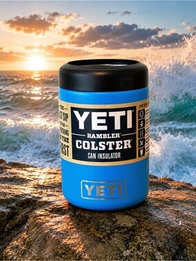 YETI Rambler Colster Can Insulator 12oz Big Wave Blue | New